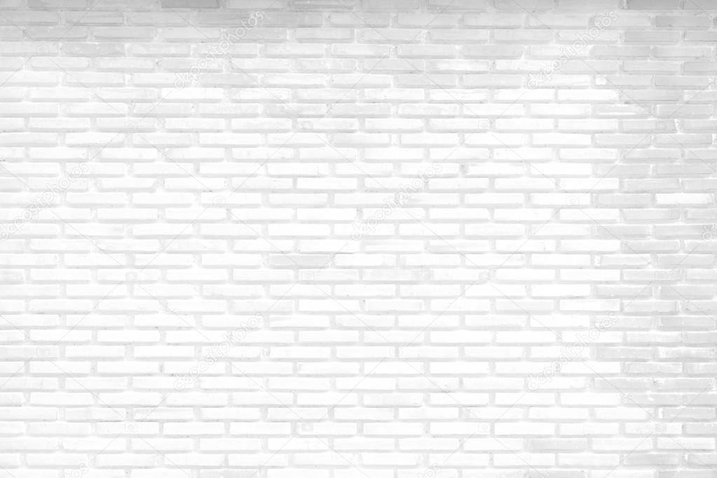 Old and grunge white brick wall texture and background.