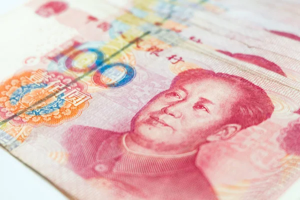 Closeup Chinese Yuan Bankbiljetten China Valuta — Stockfoto