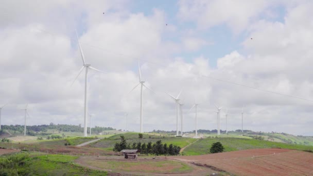 Turbinas Eólicas Parque Eólico Energía Limpia Renovable Energía Alternativa Naturaleza — Vídeo de stock