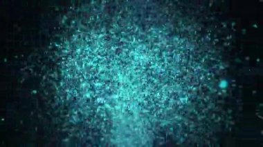 İnsan 3d hologram noktası veya tozları hareket. Bir bulut bileşiklerin insan hologram.