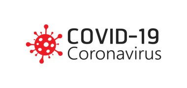 Düz stil Coronavirus hücre ikonu. Yazı tipi tasarım vektör illüstrasyonlu Covid-19. Virüs enfeksiyonlarını önleme yöntemleri bilgi grafikleri. Infographic, Logo, sembol & nasıl önlenir.