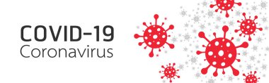 Düz stil Coronavirus hücre ikonu. Yazı tipi tasarım vektör illüstrasyonlu Covid-19. Virüs enfeksiyonlarını önleme yöntemleri bilgi grafikleri. Infographic, Logo, sembol & nasıl önlenir.