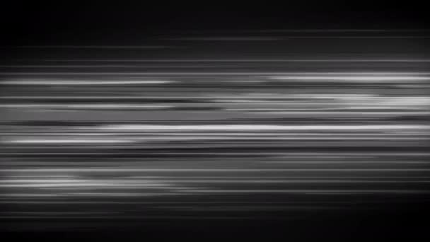 アニメーションループ黒と白の水平方向のアニメ漫画の速度線 アブストラクトライトトレイルアニメの動きの背景 高速で輝く線の背景 — ストック動画