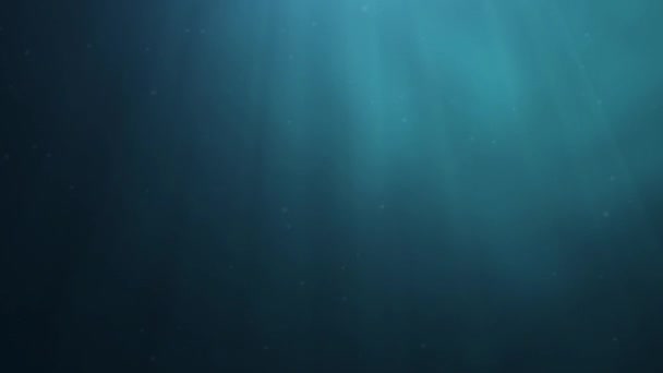 Océan Bleu Foncé Profond Mouvement Scène Sous Marine Rayons Lumière — Video