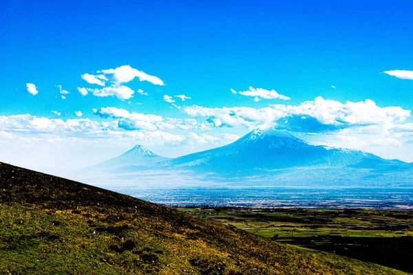 Monte Ararat Los Verdes Campos Armenia — Foto de Stock