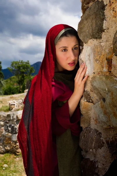 María Magdalena en la tumba de Jesús — Foto de Stock