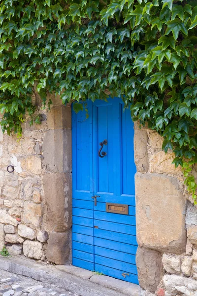 French blue weathered door — Stock Photo, Image