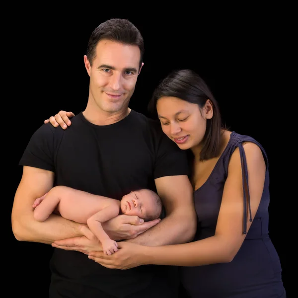 Yeni doğmuş bebekli ebeveynler — Stok fotoğraf