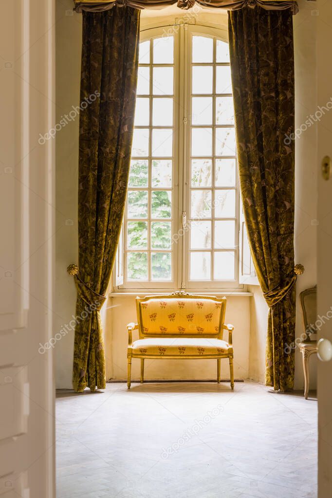 Antique sofa in French chateau