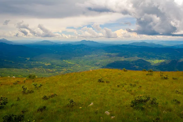 Panoráma Kép Nyika Nemzeti Park Zöld Dombjairól Malawiban Afrikában Egy — Stock Fotó