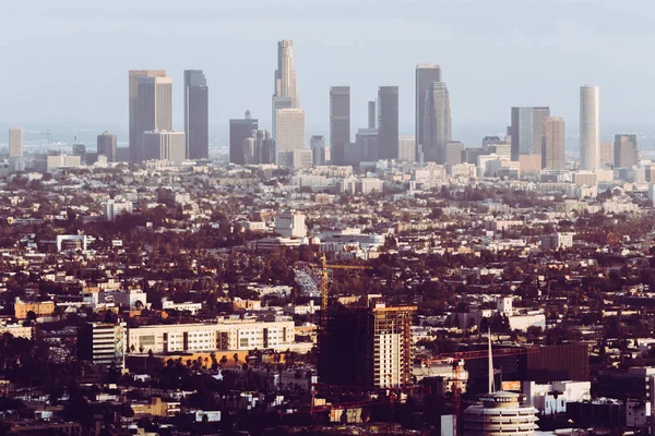 Los Angeles California Vista Silenciada Vintage Los Angeles City Skyline —  Fotos de Stock