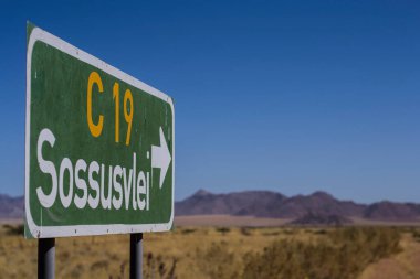 C19 'dan Sossusvlei' ye giden yol işareti.