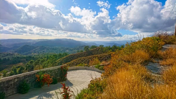Ландшафт Горах Кіпрі Звивистою Дорогою — стокове фото