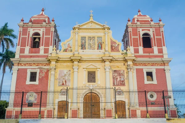 Setembro 2014 Leon Nicarágua Fachada Barroca Igreja Calvario Localizado Leon — Fotografia de Stock