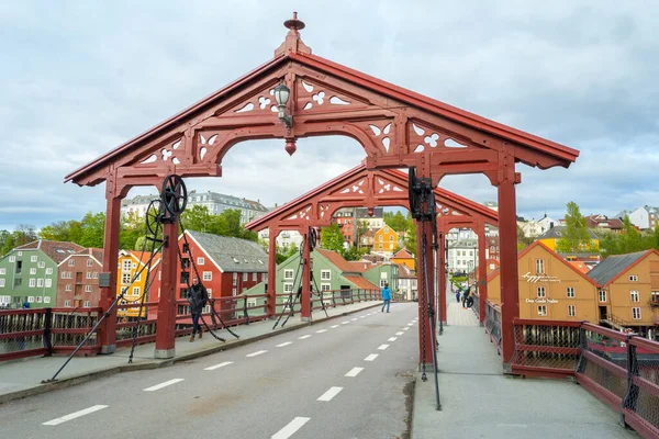 Trondheim Norwegen Mai 2015 Alte Brücke Norwegisch Gamle Bybru Mit — Stockfoto