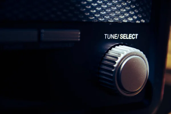 Sintonize Botão Selecionar Rádio Analógico Vintage Retro Terminar Estação Rádio — Fotografia de Stock