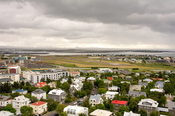Reykjavik Island Juli 2019 Över Stadens Flygplats Hög Vinkel — Stockfoto