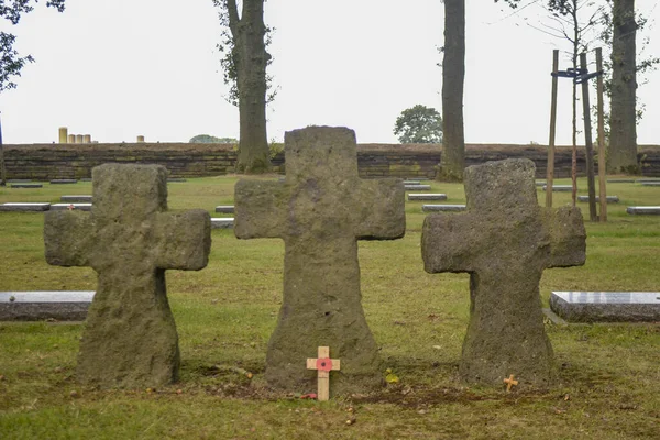 Langemark Belgien Augusti 2018 Tysklands Krigskyrkogård Deutscher Soldatenfriedhof — Stockfoto