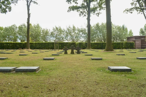 Langemark Belgium August 2018 German War Cemetery Deutscher Soldatenfriedhof — Stock Photo, Image