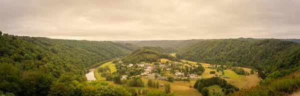 Panorama Utsikt Över Frahan Och Semois Floden Från Synvinkel Rochehaut — Stockfoto
