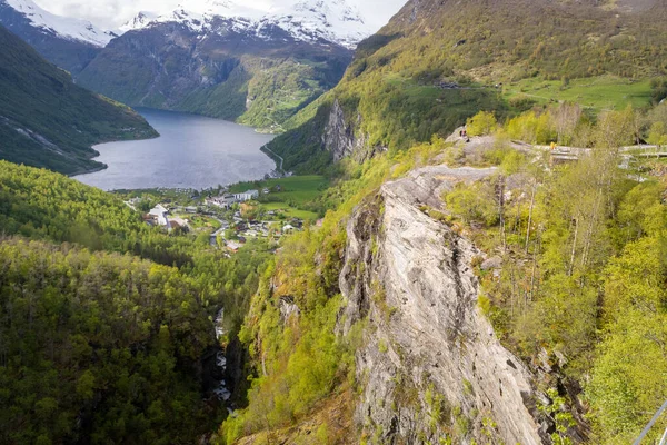 挪威的Geiranger Fjord观 旅游和旅游 大自然的美丽 — 图库照片