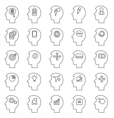 Kafası şeklinde iş simgeler kümesi