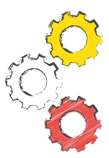 装饰向量手绘涂鸦齿轮图标 — 图库矢量图片