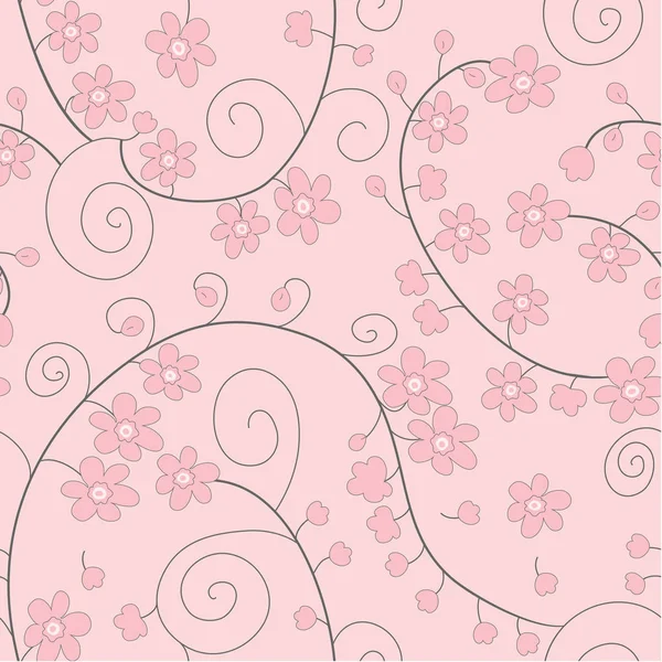装飾的なシームレスなピンク柄 — ストックベクタ