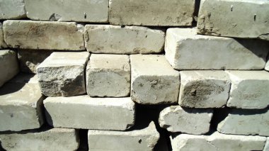 Yapı malzemesi. Beyaz tuğla duvar arka plan