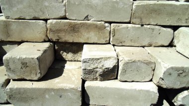 Yapı malzemesi. Beyaz tuğla duvar arka plan