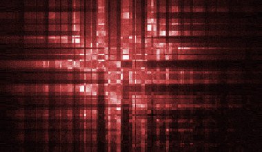 Kırmızı ve siyah çizgiler doku. Sarı zemin üzerine soyut siyah çizgi. Sanat duvar kağıdı. Karanlık mozaik. Kırmızı çizgiler arka planında