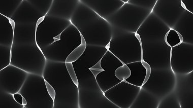 Siyah arka plan üzerine soyut beyaz çizgiler. Doku hat. Sanat duvar kağıdı. Su etkisi