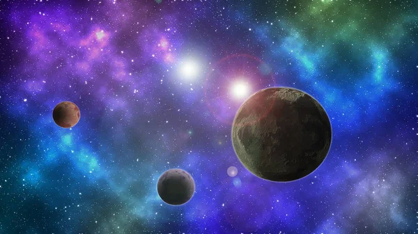 Vackra Cosmos Tapet Konst Utrymme Konsistens Planeten Bakgrund Stjärnor Och Royaltyfria Stockbilder