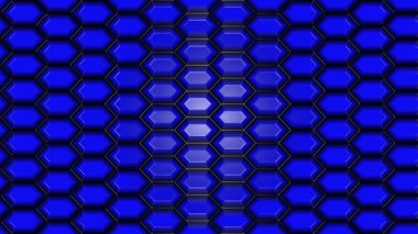 Sanat mavi altıgenler taş doku. Soyut geometrik döşeme arka planı. Taş duvar kağıdı. Altı köşe zemin