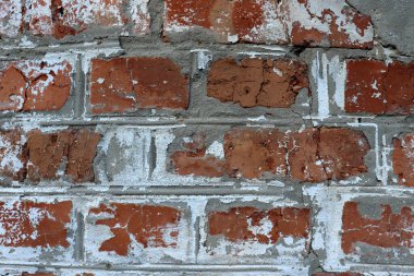 Eski tuğla duvar dokusu. Vintage çizilmiş duvar arkaplanı