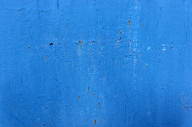 Soyut mavi eski boya arka planı. Çatlak, kuru boyalı paslı doku.