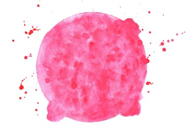 Suluboya deseni parlak pembe daire