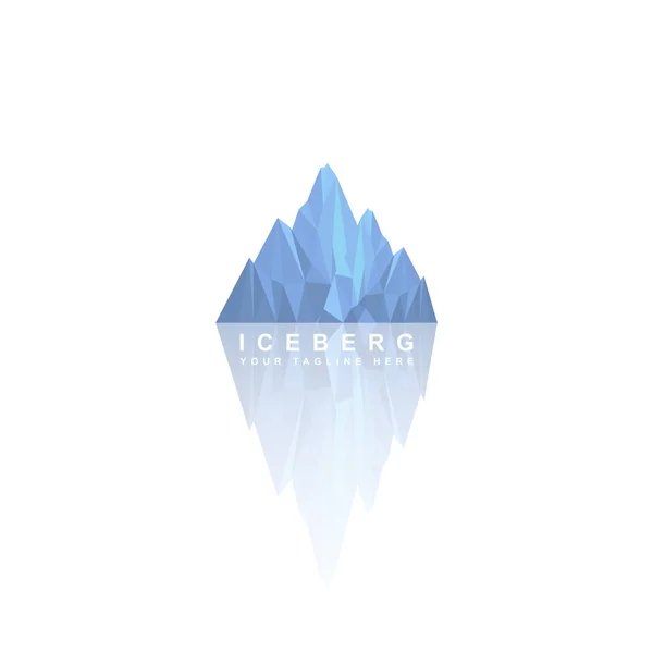 Diseño Logotipo Iceberg Ilustración Vector Iceberg Aislado Fondo Blanco — Vector de stock