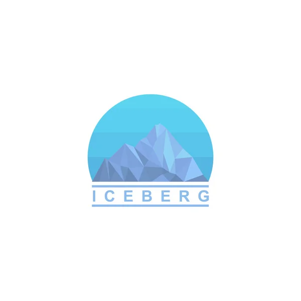 Diseño Del Logotipo Del Iceberg Vector Geométrico Iceberg Aislado Fondo — Vector de stock