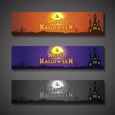 Mutlu Cadılar Bayramı afiş, farklı renk vektör resimler