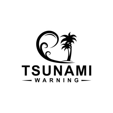 tsunami logo tasarımı, vektör, simge, şablon