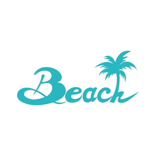 Tipografik beach logo tasarımı, vektör simgesi