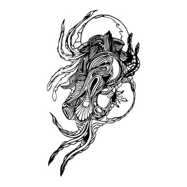 Doodle dekorasyon skeçler soyut, vektör şablonları