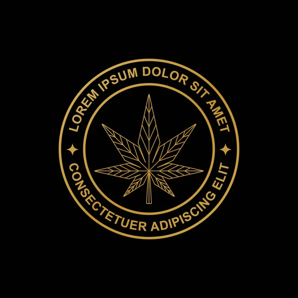 Μαριχουάνα Line Art Φύλλο Λογότυπο Διάρθρωση Σχεδίασης — Διανυσματικό Αρχείο
