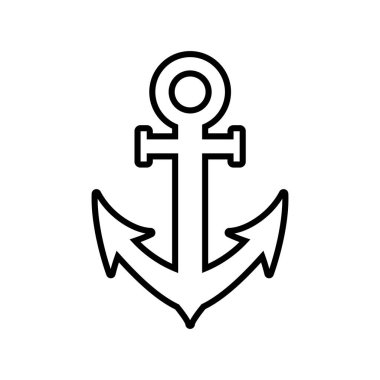 siluet gemi çapa logosu, vektör tasarımı