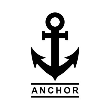 siluet gemi çapa logosu, vektör tasarımı