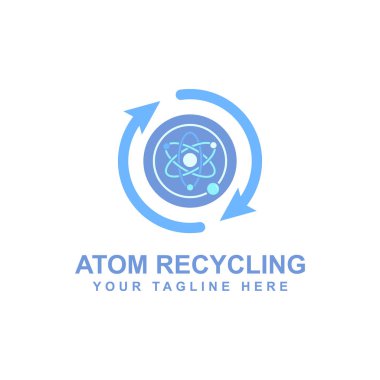 Atomik parçacık logo tasarım ve geri dönüşüm sembolü