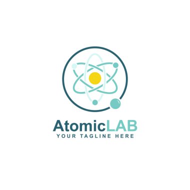 Atomik parçacık logo tasarım ve elektron yörünge yolu