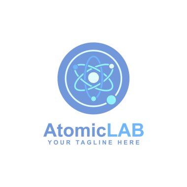 Atomik logo tasarımı elektron yörünge yolu ile