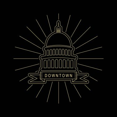 Sacramento hükümet konağı sanat çizgi stili, damga logo tasarımı